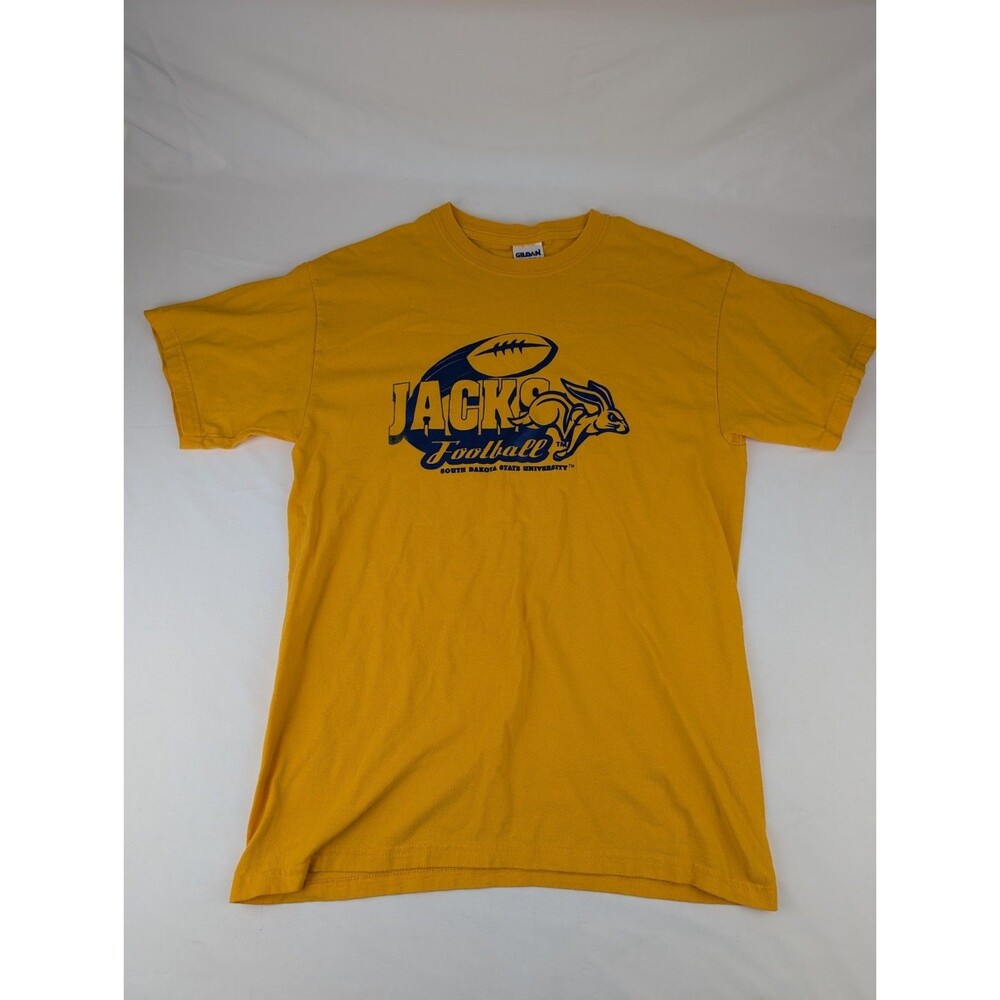 Men's M Yellow Football South Dakota State Jackrabbits Short Sleeve Shirt SDSU